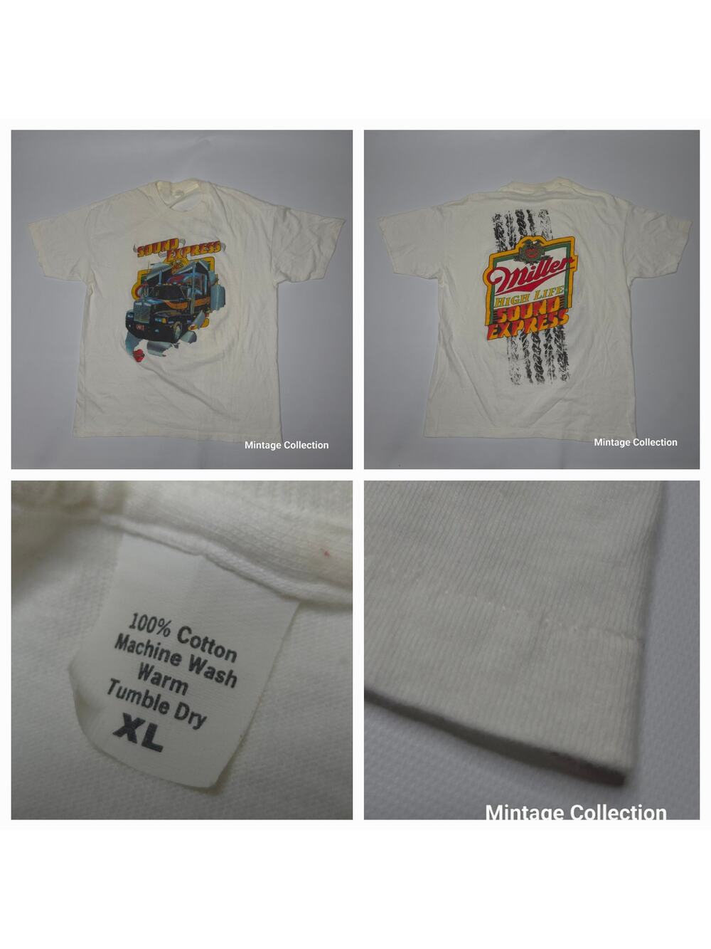 VINTAGE MILLER HIGH LIFE BEER SOUND EXPRESS TRUCK PROMO SINGLE STITCH SHIRT XL